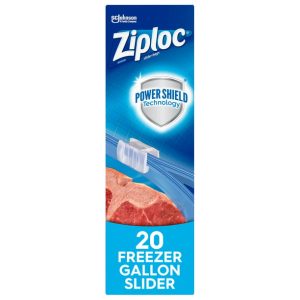 Ziploc® Brand Slider Freezer Bags with Power Shield Technology, Gallon, 20 Count